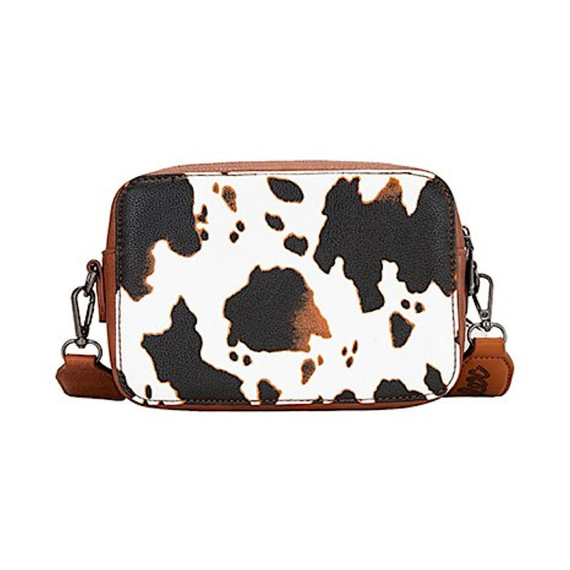 Wrangler Cow Print Small Crossbody Bag - Dark Tan