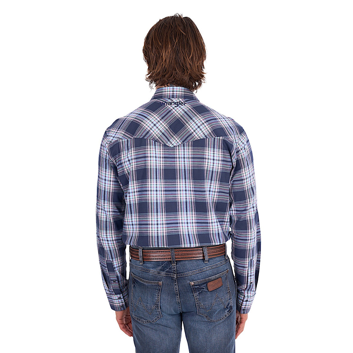 Wrangler Men's Mario Logo Shirt - Navy / Tan