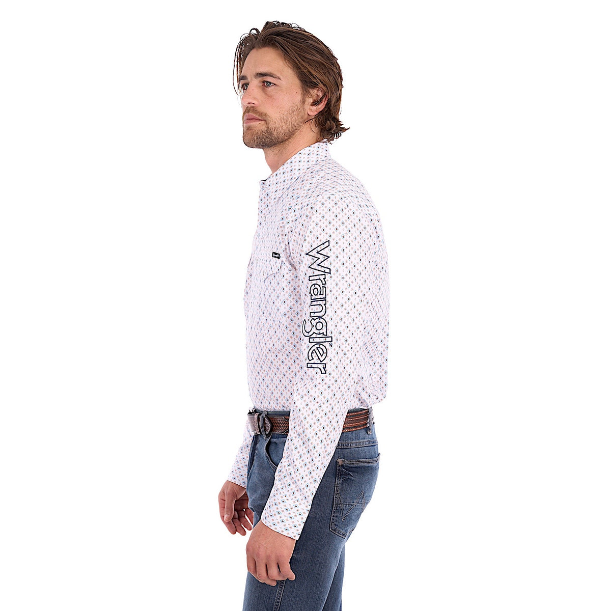 Wrangler Men's Frederick Logo Shirt - Blue / Orange