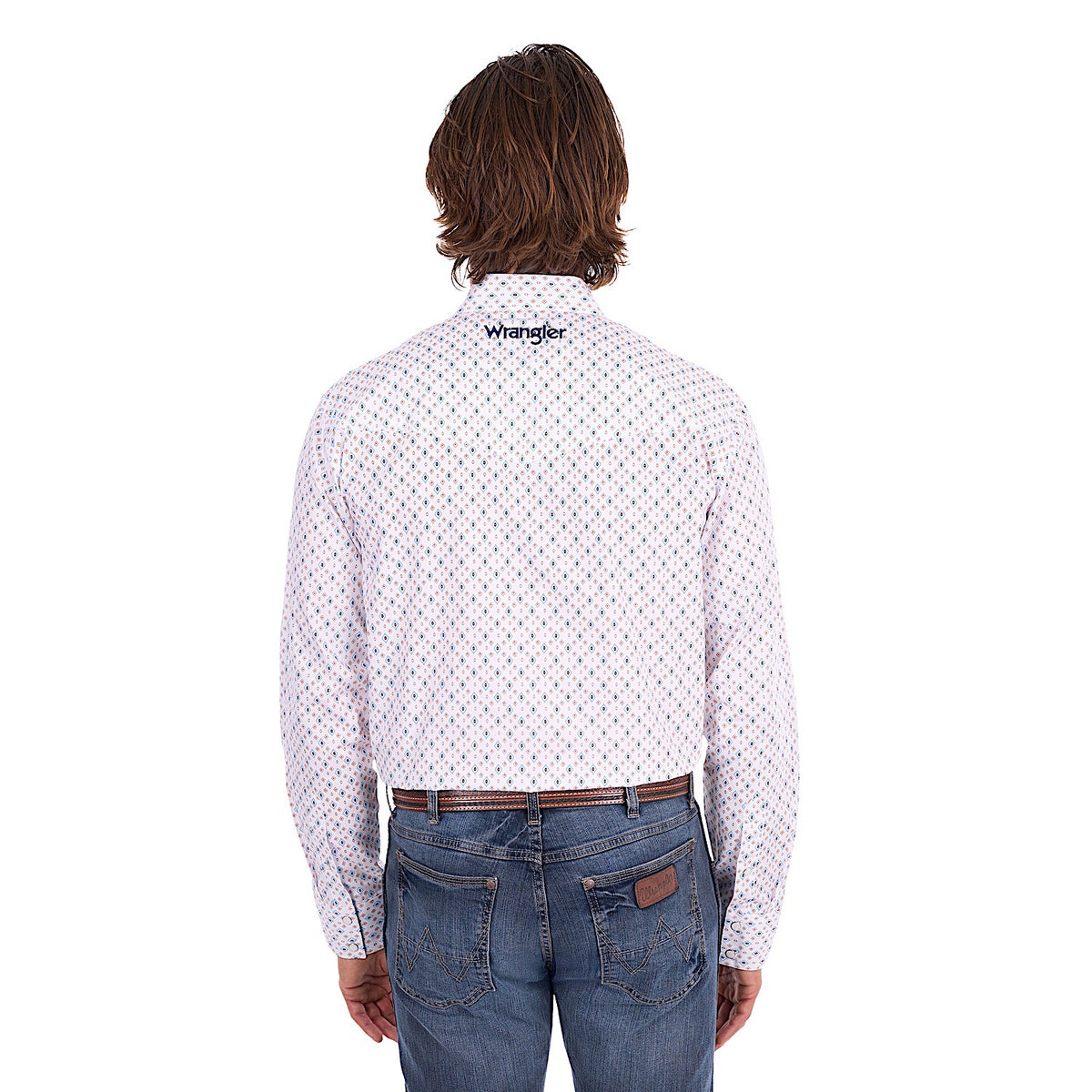 Wrangler Men's Frederick Logo Shirt - Blue / Orange