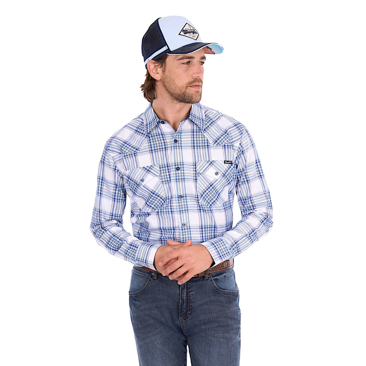 Wrangler Men's Eric Shirt - Light Blue / Royal