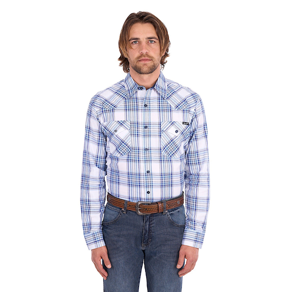 Wrangler Men's Eric Shirt - Light Blue / Royal