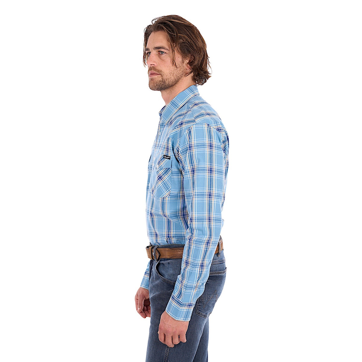 Wrangler Men's Zak Shirt - Teal / Tan