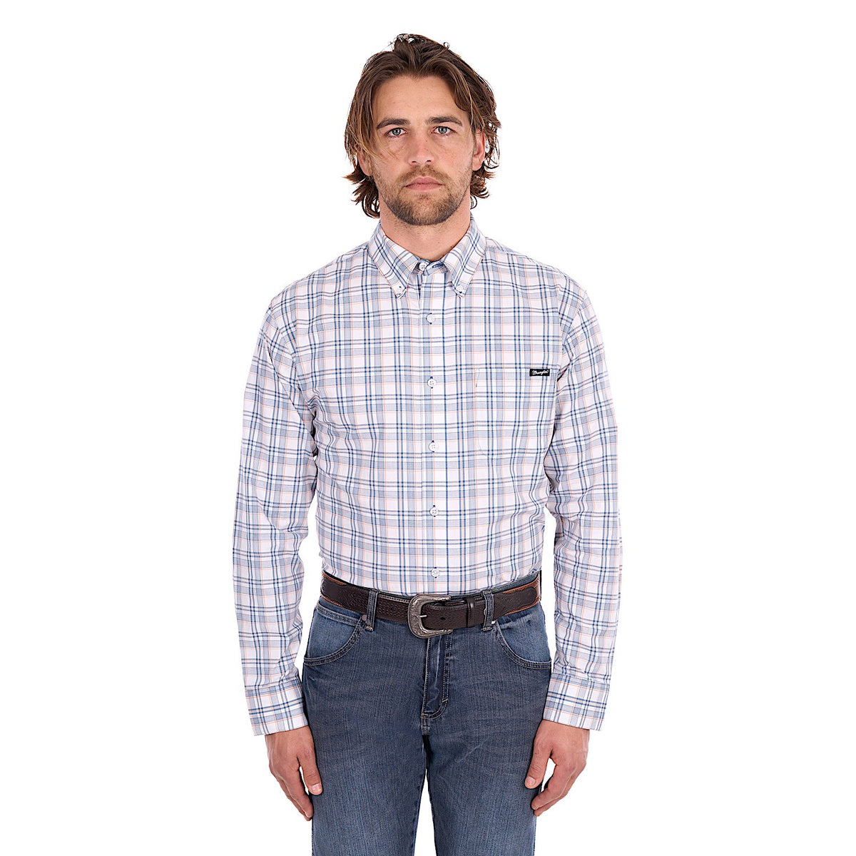 Wrangler Men's Ben Shirt - Charcoal / Orange