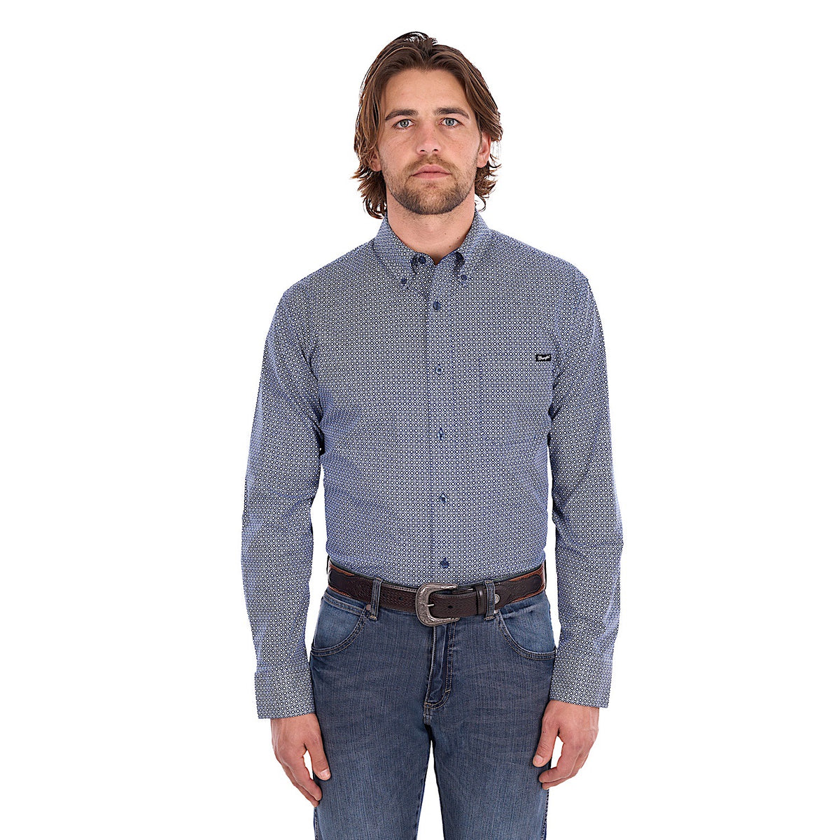 Wrangler Men's Gary Shirt - Navy / White