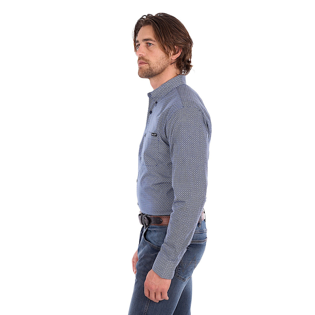Wrangler Men's Gary Shirt - Navy / White