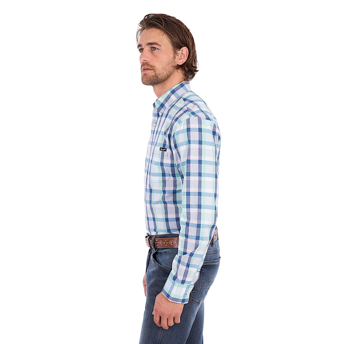 Wrangler Men's Dale Shirt - Light Green / Blue