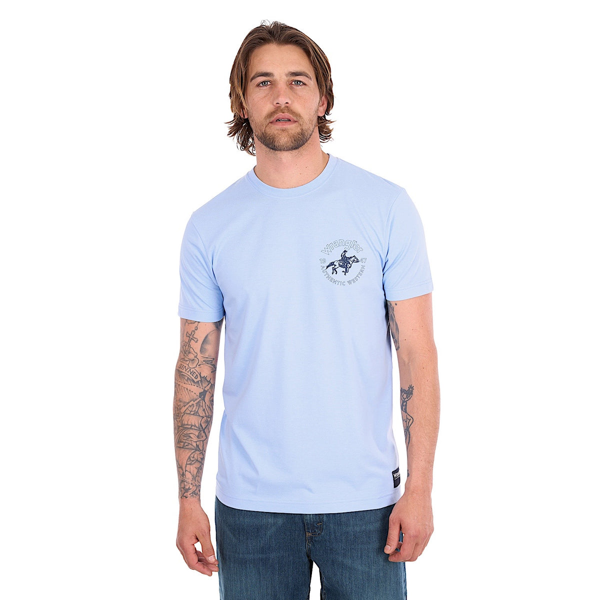 Wrangler Men's Steve Tee - Light Blue