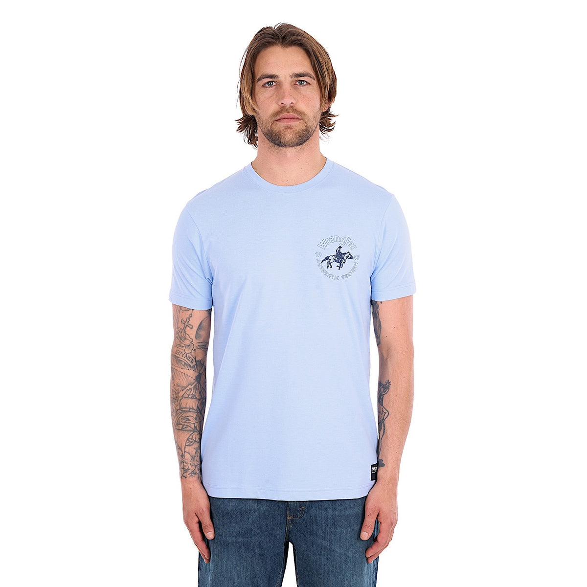 Wrangler Men's Steve Tee - Light Blue