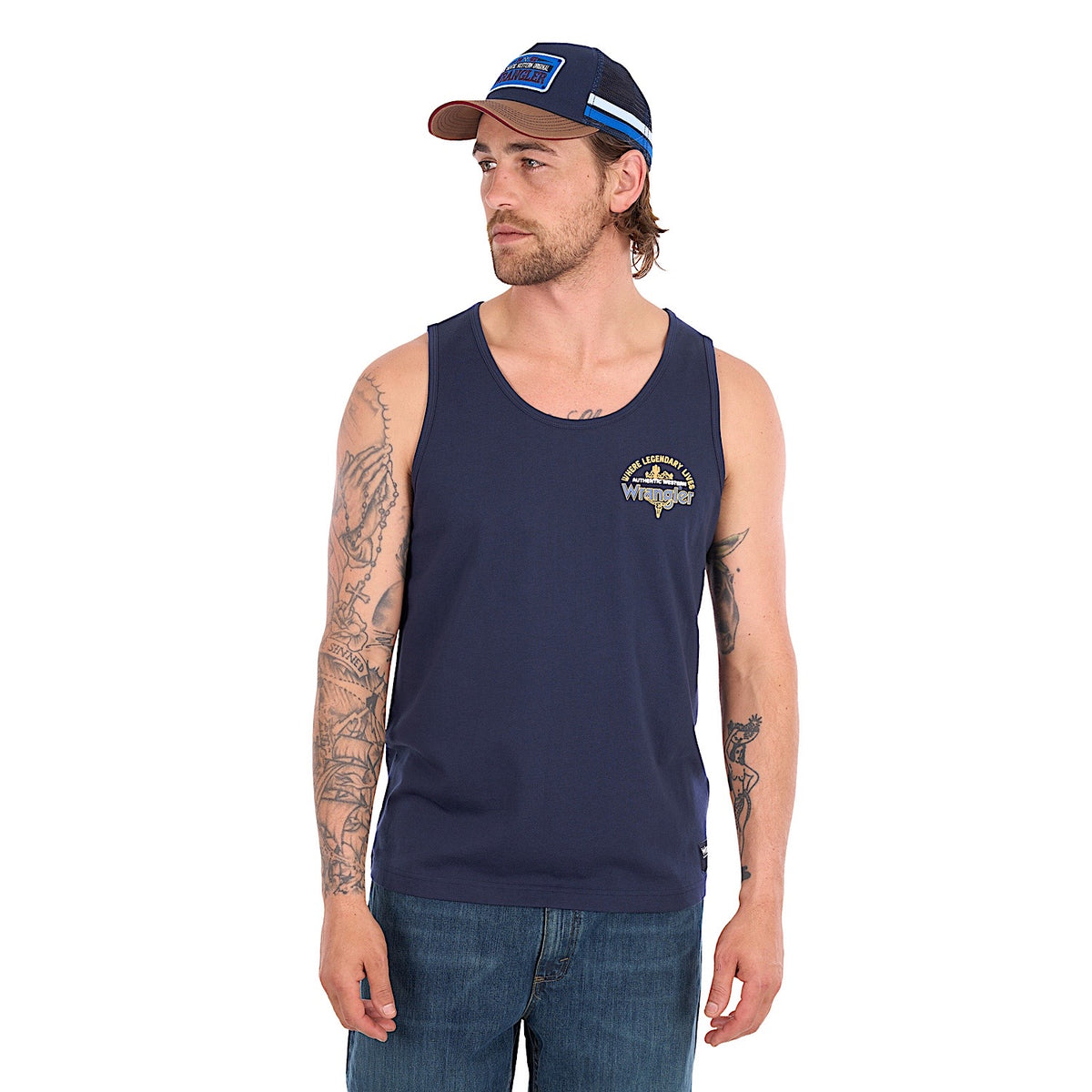 Wrangler Men's Kenny Singlet - Navy