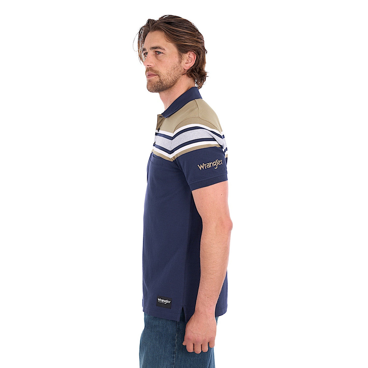 Wrangler Men's Tyrone Polo - Navy / Tan