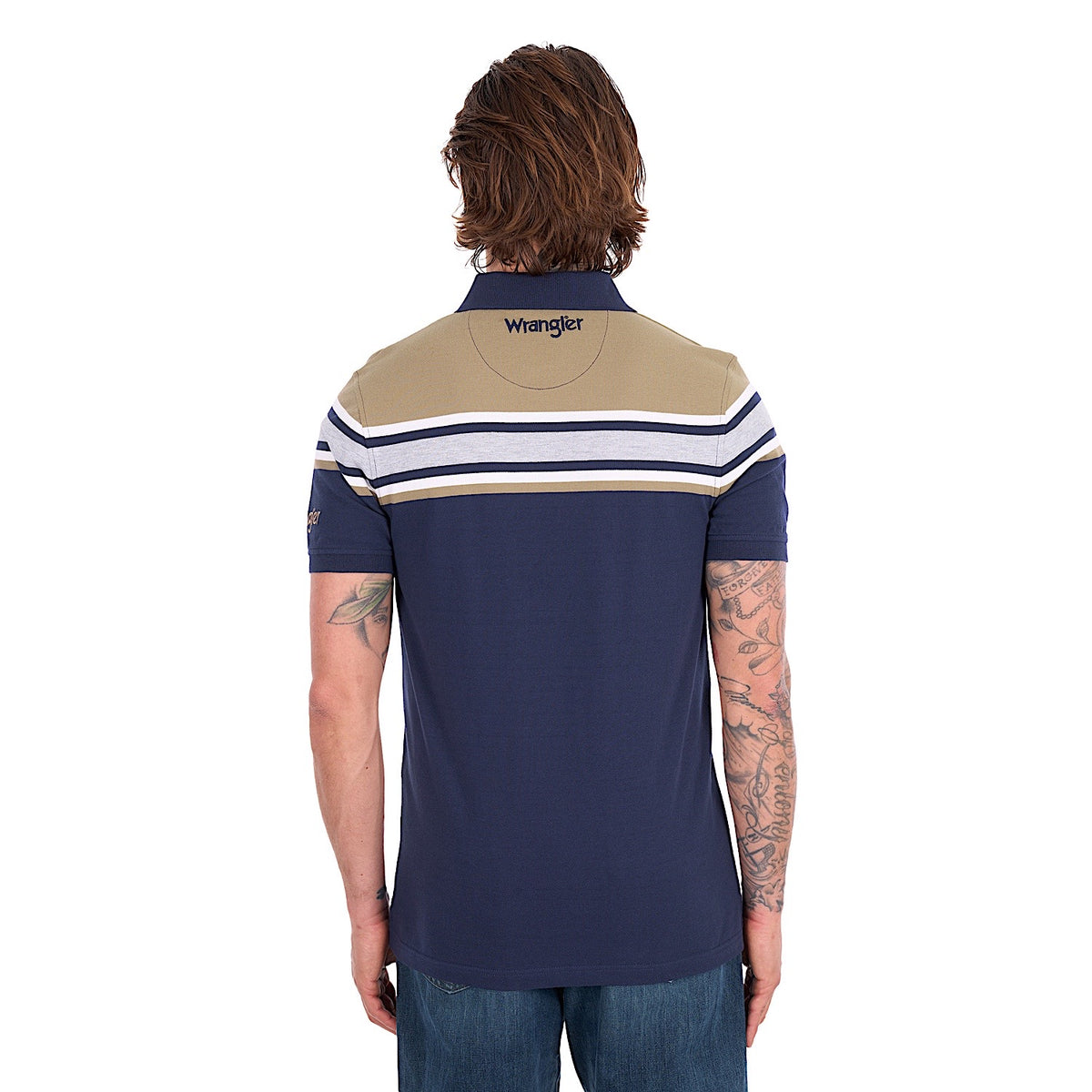 Wrangler Men's Tyrone Polo - Navy / Tan