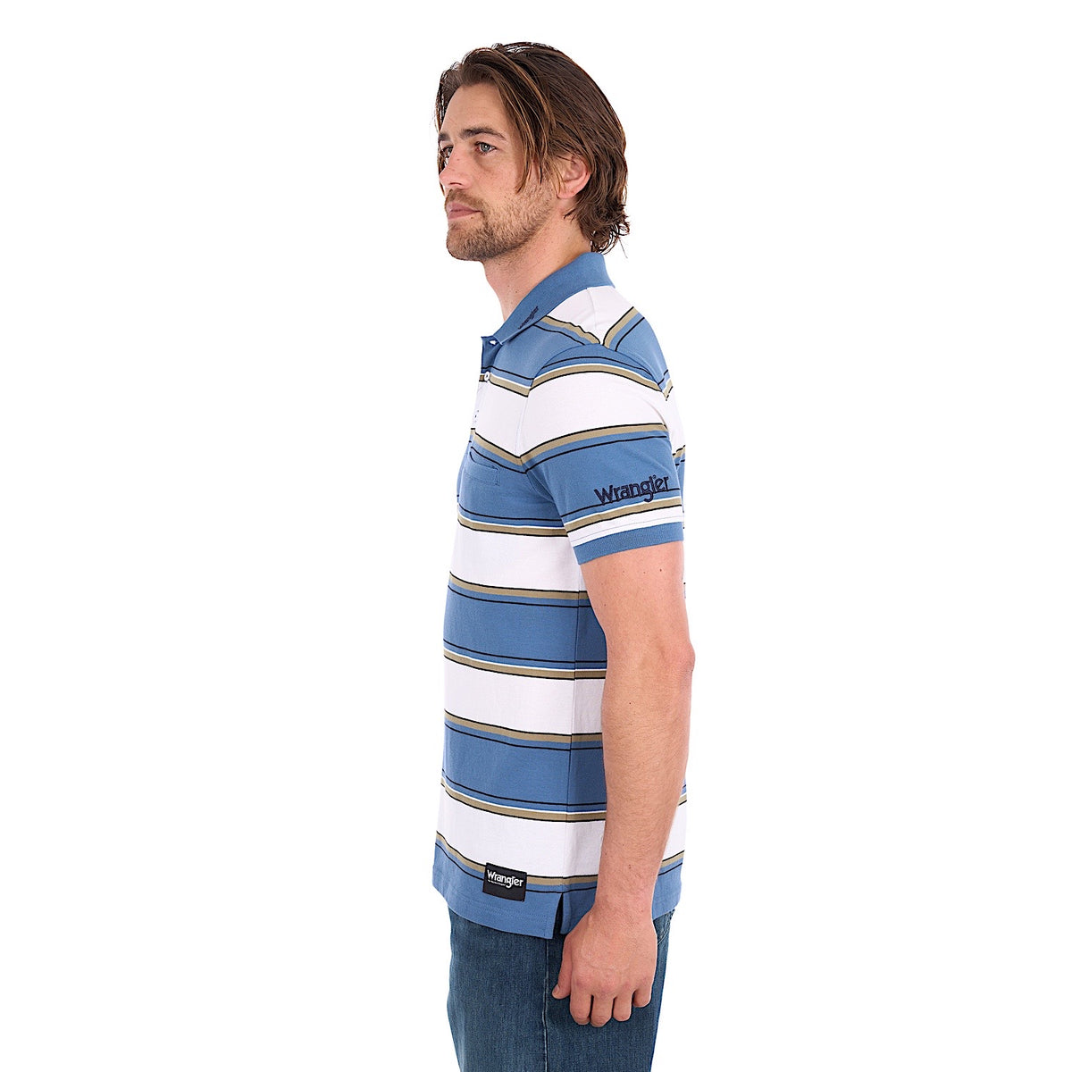 Wrangler Men's Mick Polo - Denim / White