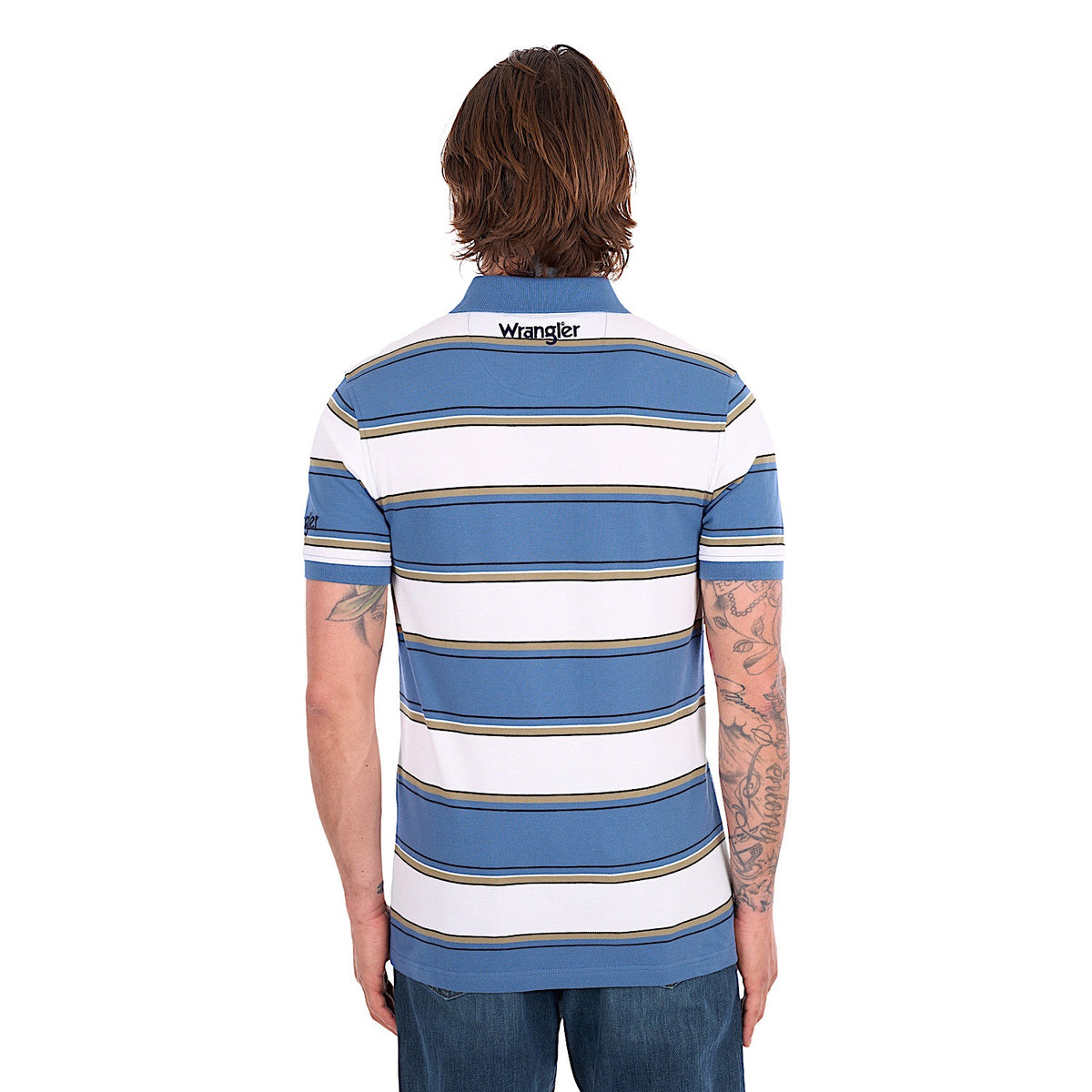Wrangler Men's Mick Polo - Denim / White