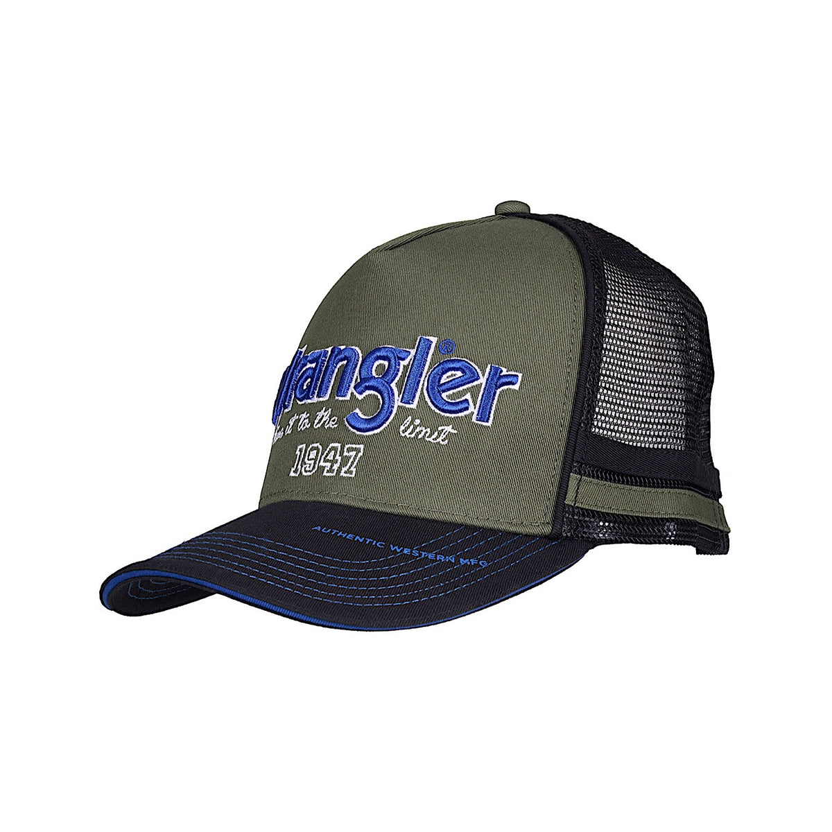 Wrangler Dave High Profile Trucker Cap - Cypress / Black