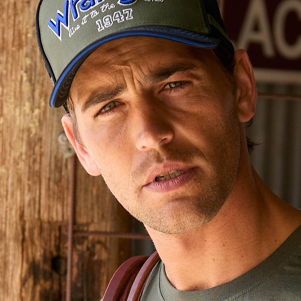 Wrangler Dave High Profile Trucker Cap - Cypress / Black