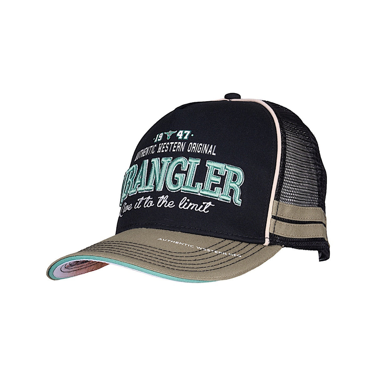 Wrangler Layton High Profile Trucker Cap - Black / Sage