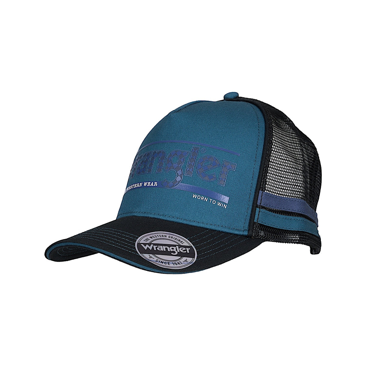 Wrangler Houston High Profile Trucker Cap - Teal / Black