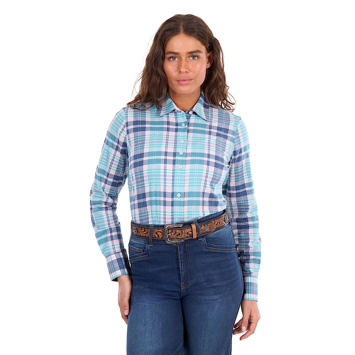 Wrangler Women's Luisa Shirt - Teal / Pink