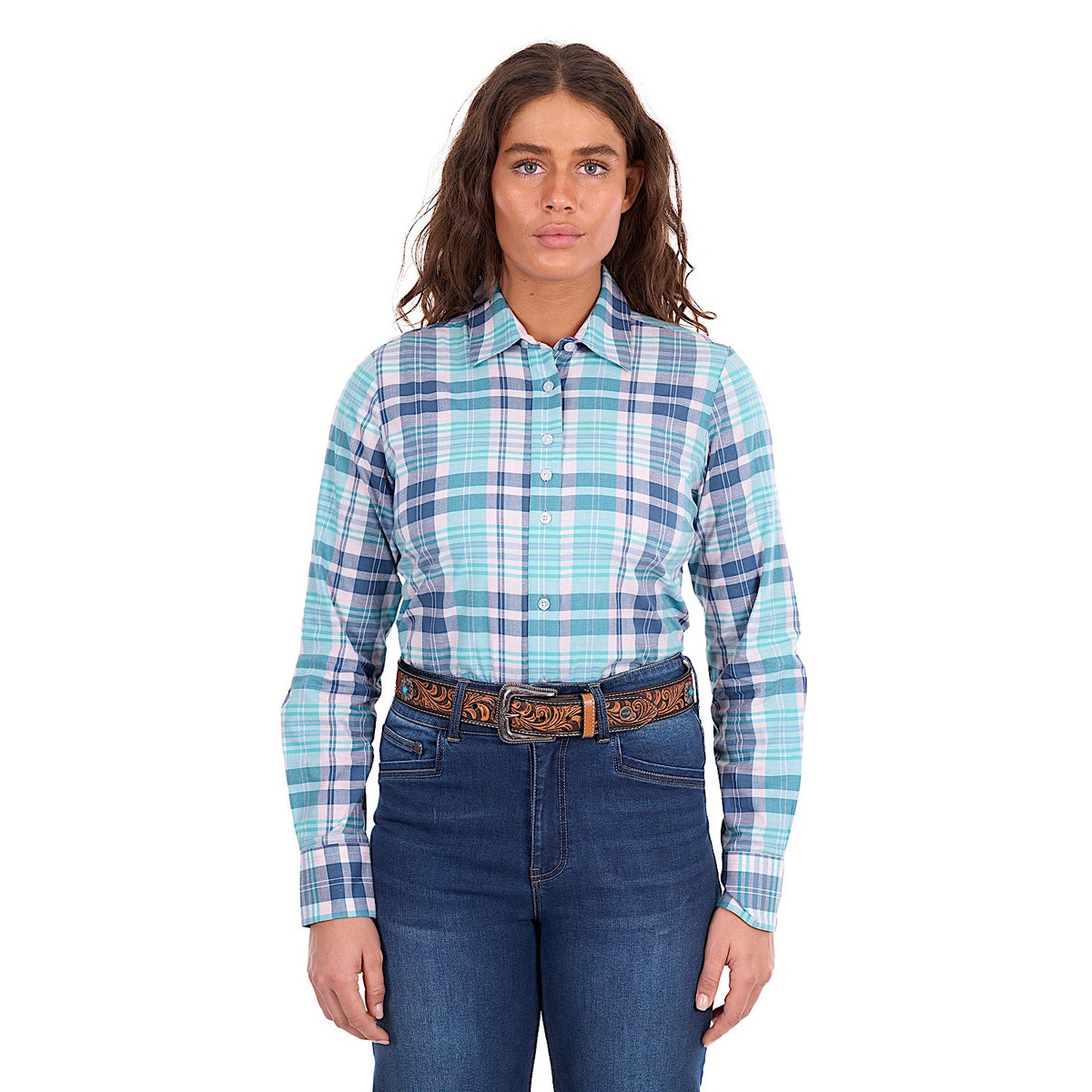 Wrangler Women's Luisa Shirt - Teal / Pink