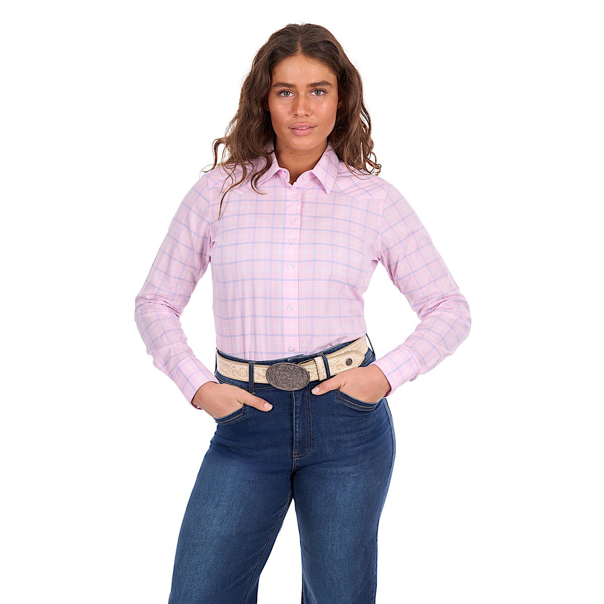 Wrangler Women's Essie Shirt - Pink / Blue
