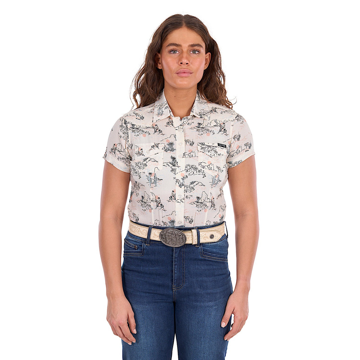 Wrangler Women's Heidi Short Sleeve Shirt - Cream
