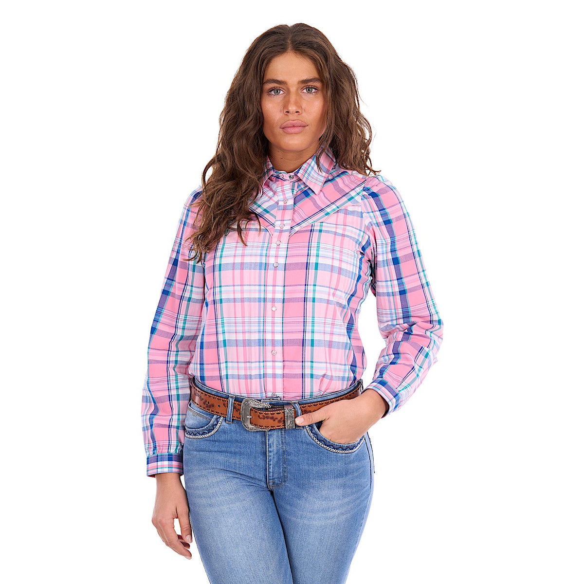 Wrangler Women's Kiara Shirt - Blue / Pink