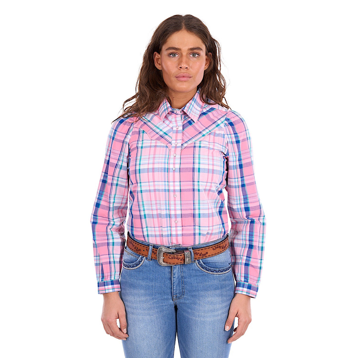 Wrangler Women's Kiara Shirt - Blue / Pink