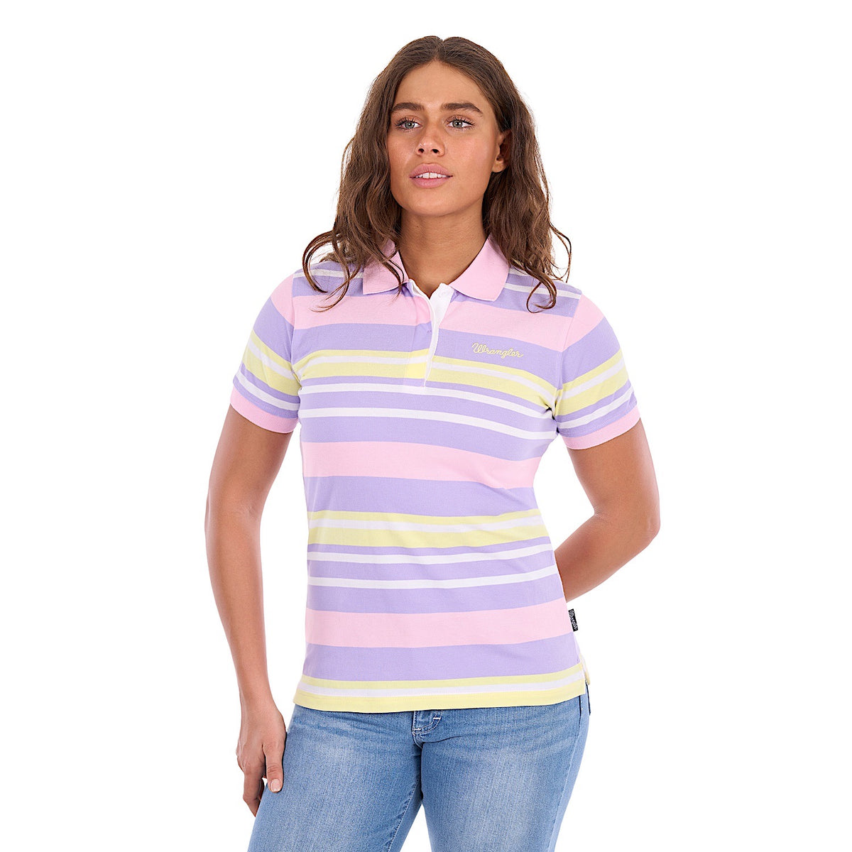 Wrangler Women's Quinn Polo - Lavender / Yellow