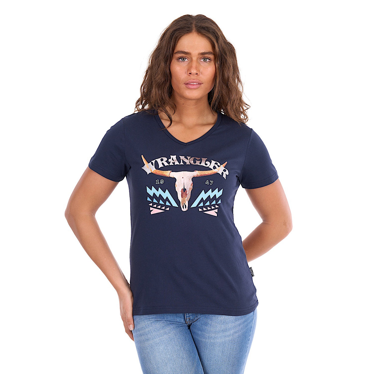 Wrangler Women's Lana V - Neck Tee - Navy