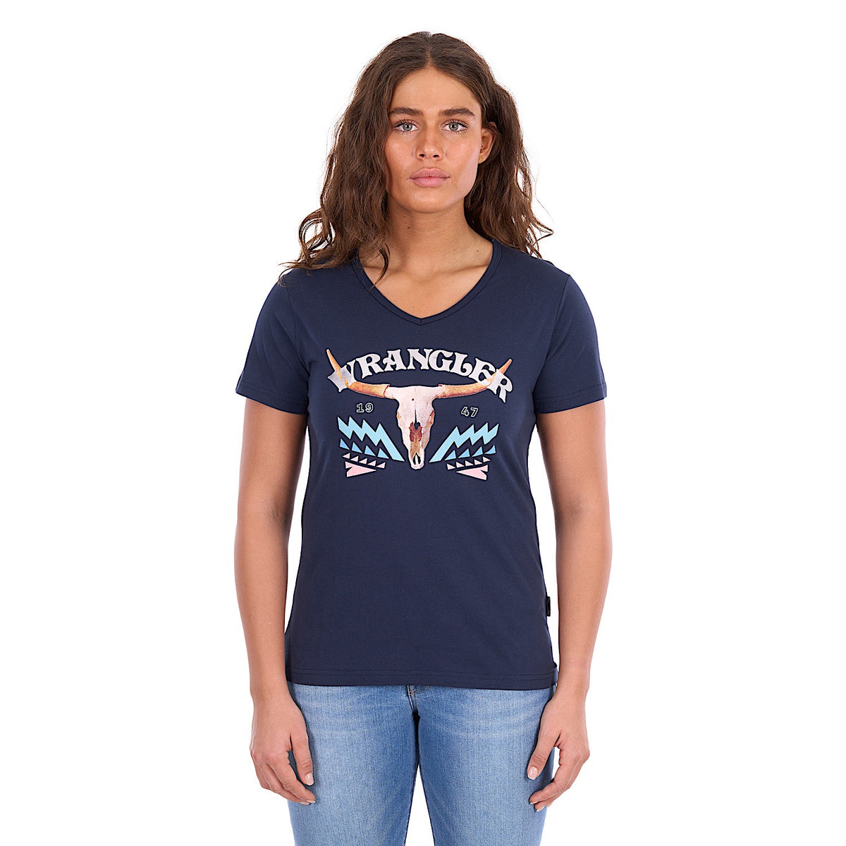 Wrangler Women's Lana V - Neck Tee - Navy