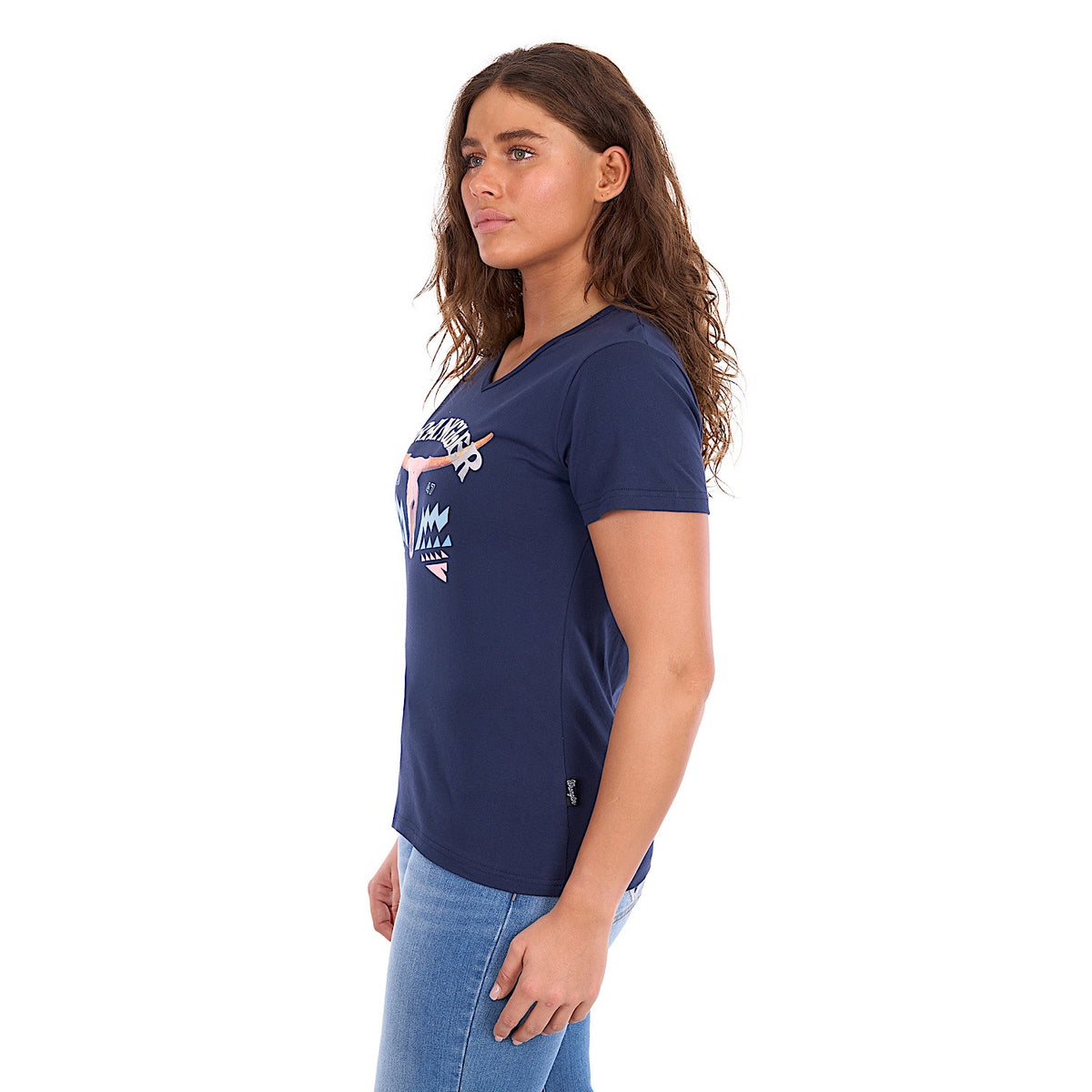 Wrangler Women's Lana V - Neck Tee - Navy