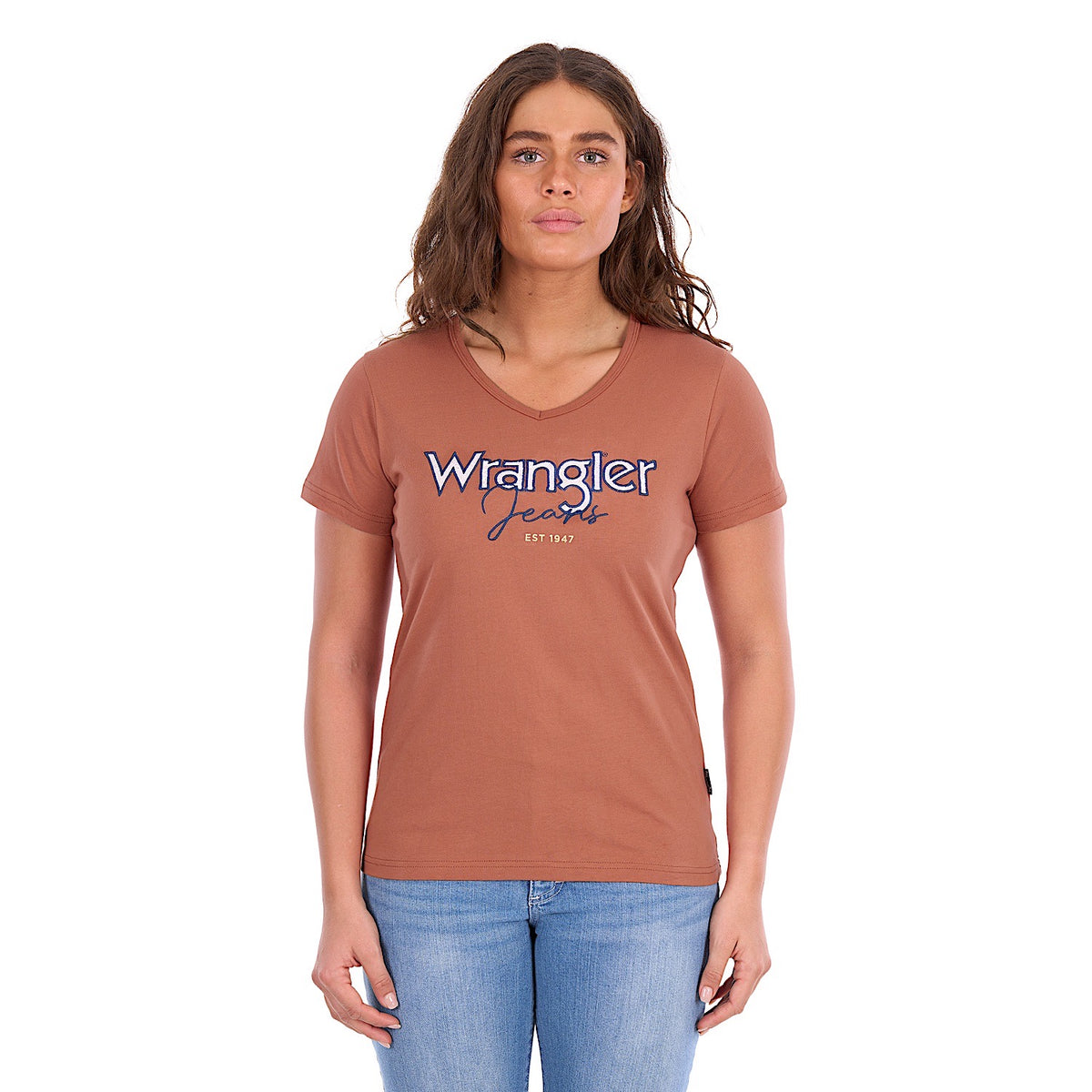 Wrangler Women's Maya V - Neck Tee - Copper