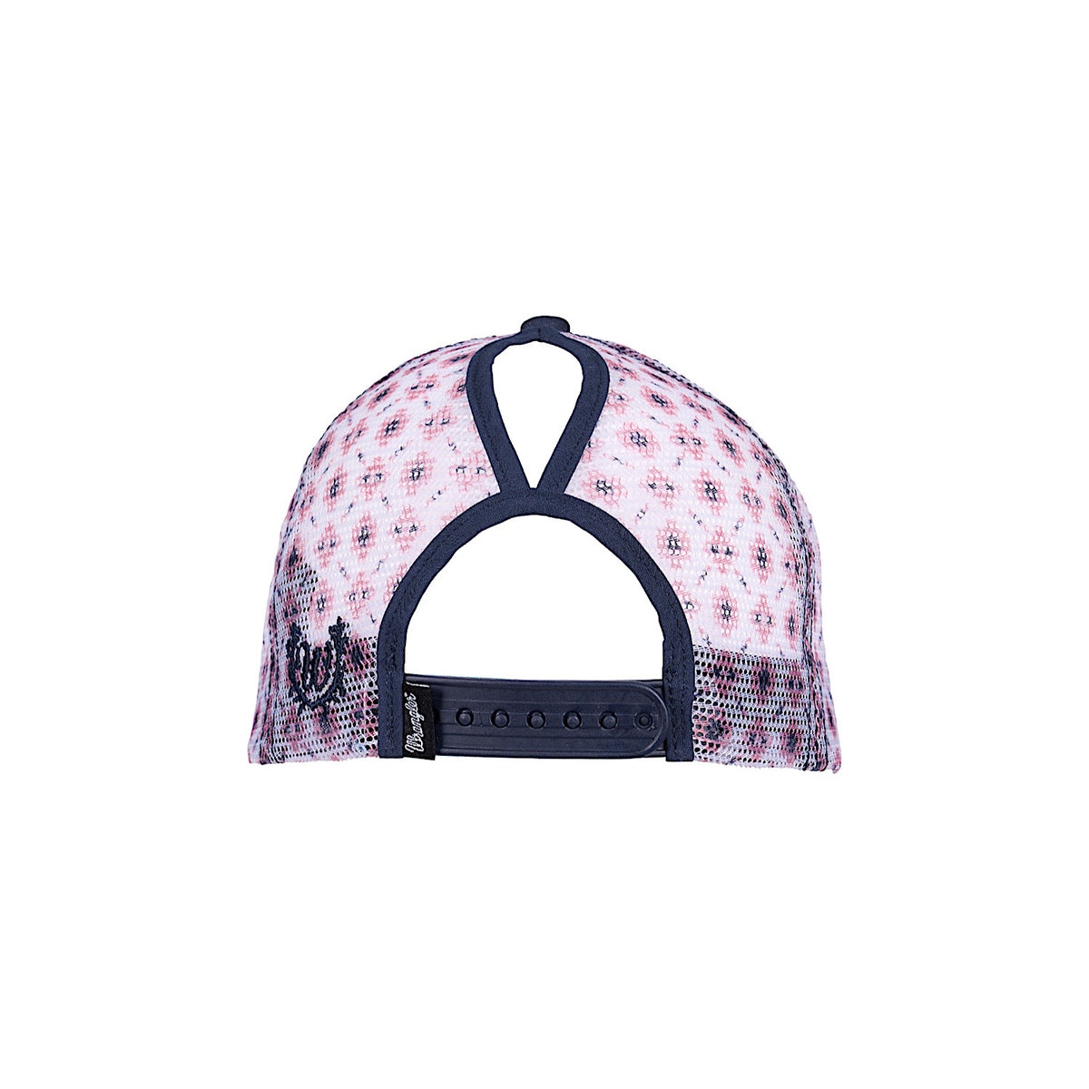 Wrangler Bella Hgh Profile Ponytail Trucker Cap - Navy / Pastel Pink