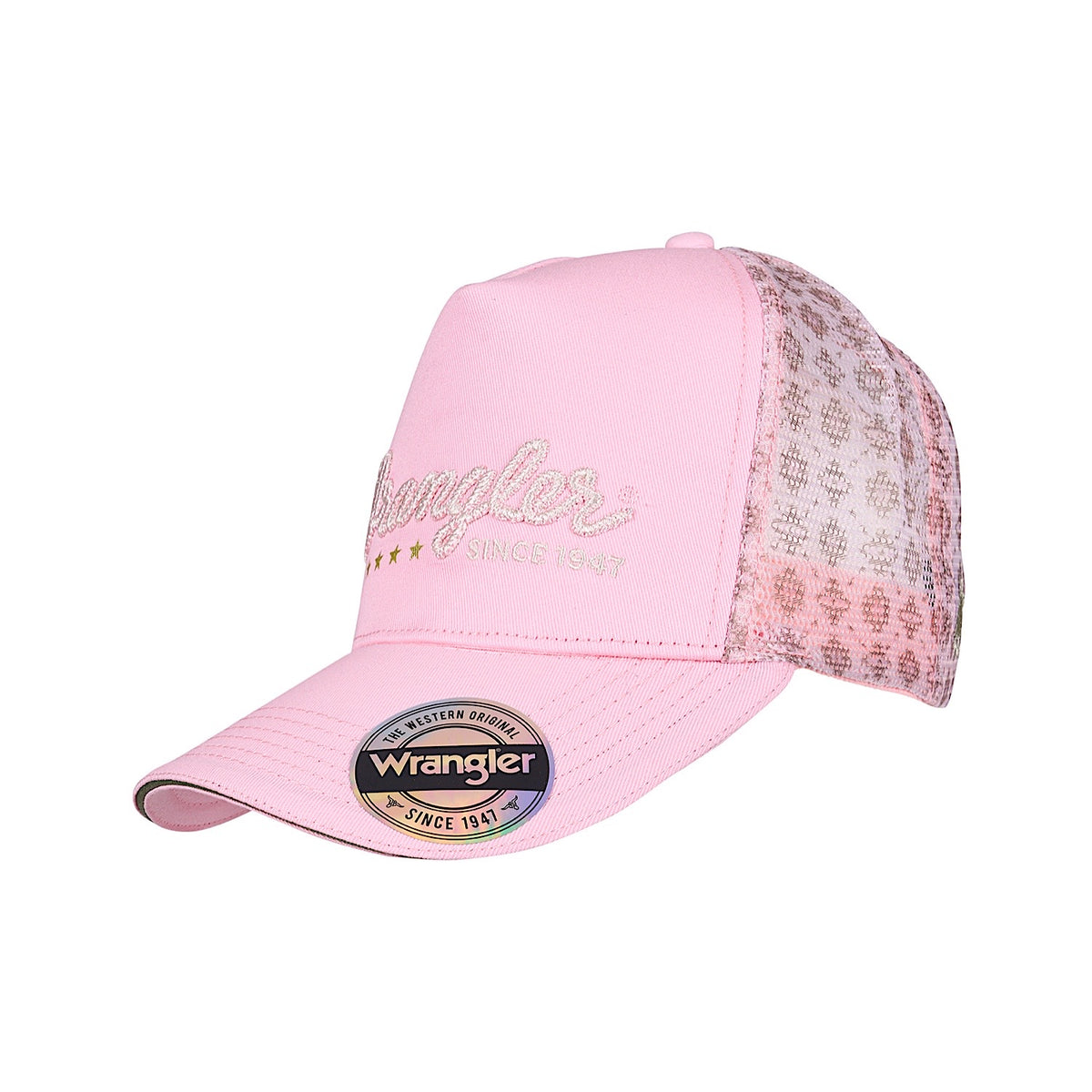 Wrangler Lucy Hgh Profile Ponytail Trucker Cap - Pastel Pink