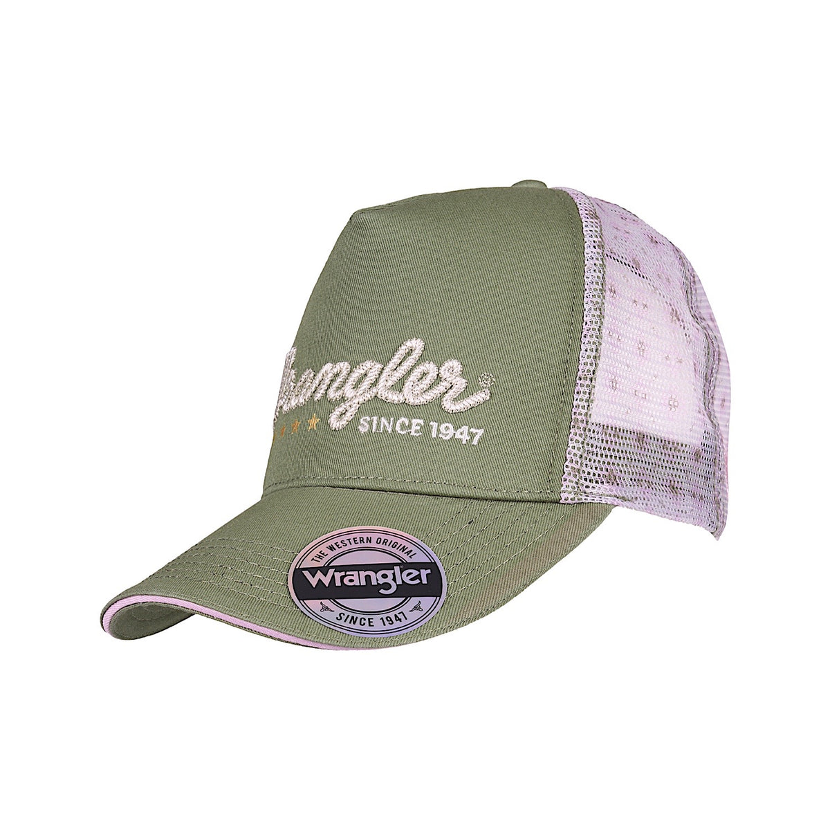 Wrangler Lucy Hgh Profile Ponytail Trucker Cap - Khaki Marle