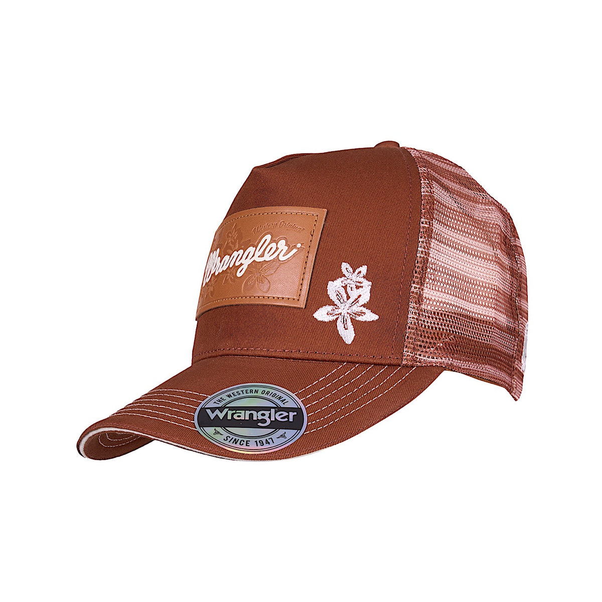 Wrangler Jenna Hgh Profile Ponytail Trucker Cap - Copper
