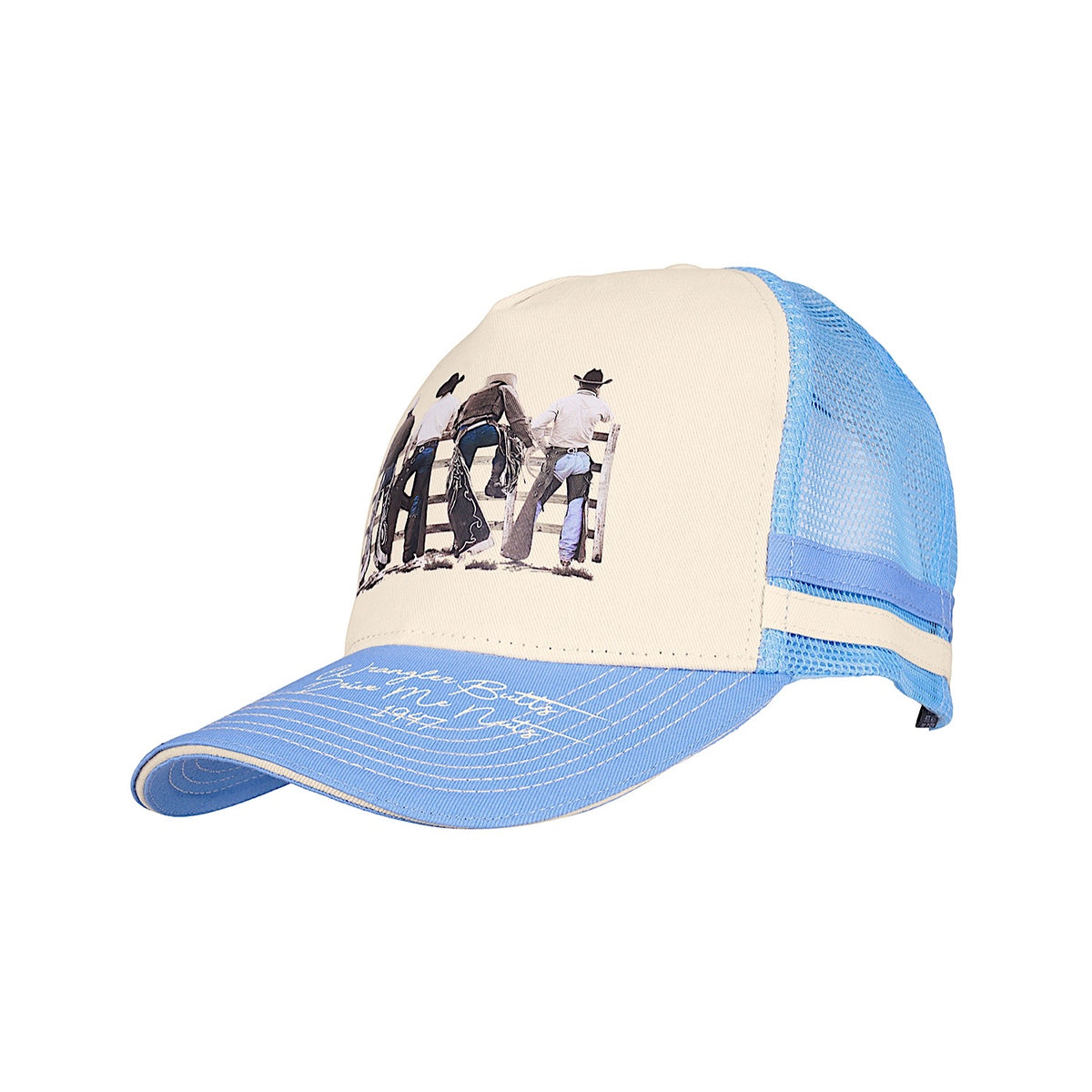 Wrangler Josie High Profile Trucker Cap - Cream / Light Blue