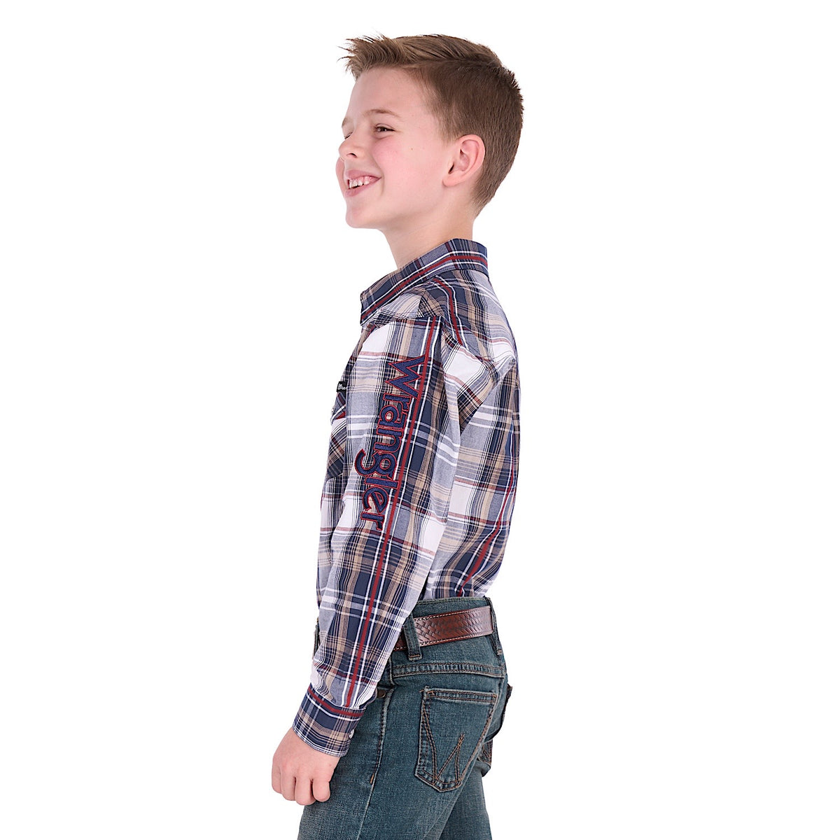 Wrangler Boy's Shaun Logo Shirt - Navy / Red