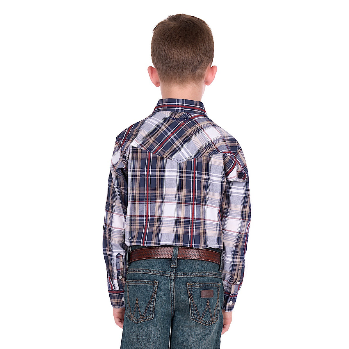 Wrangler Boy's Shaun Logo Shirt - Navy / Red