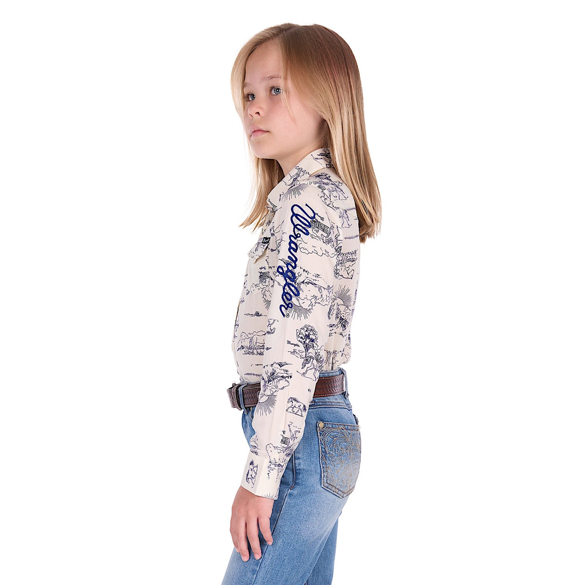 Wrangler Girl's Ivory Logo Shirt - Cream