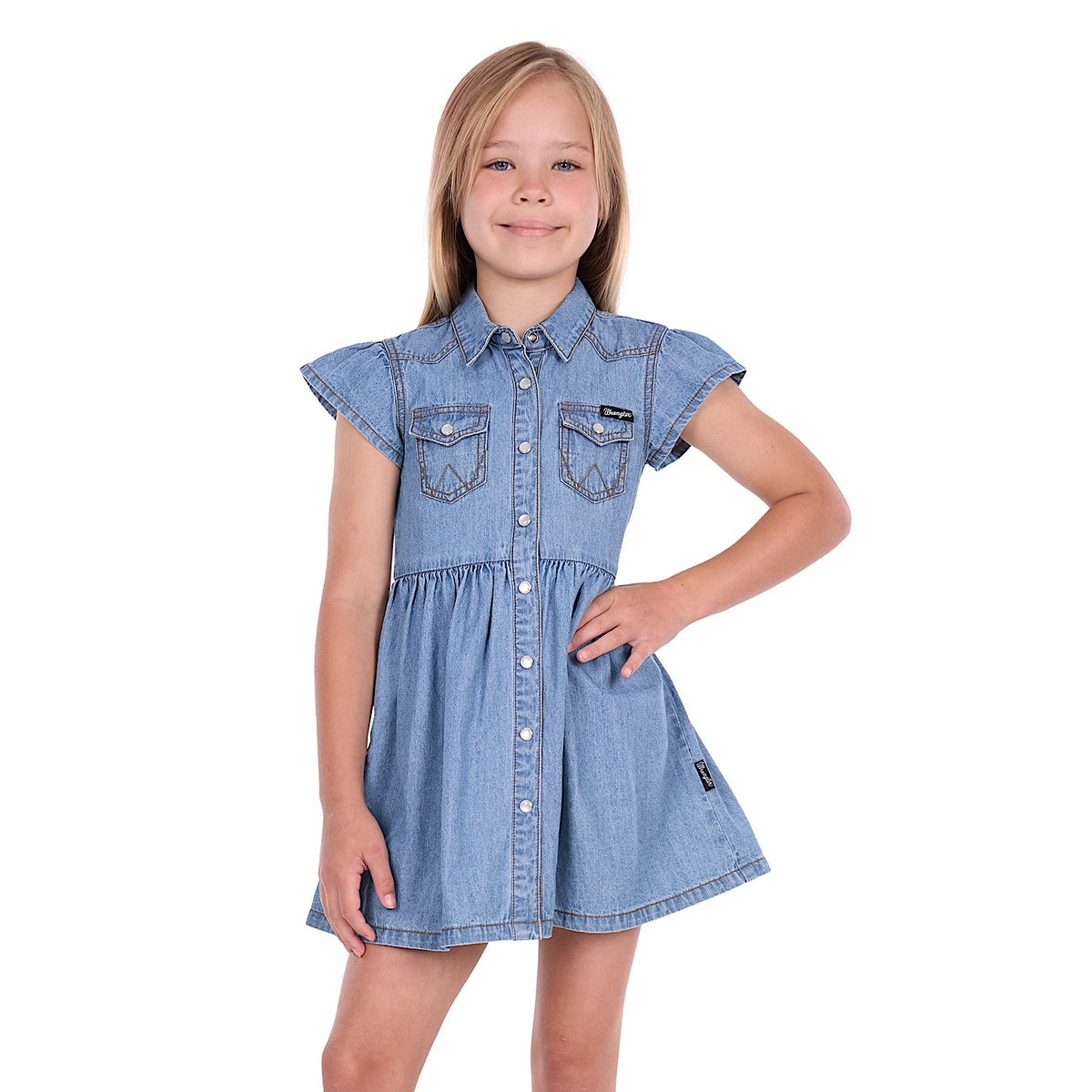 Wrangler Girl's Poppy Dress - Chambray