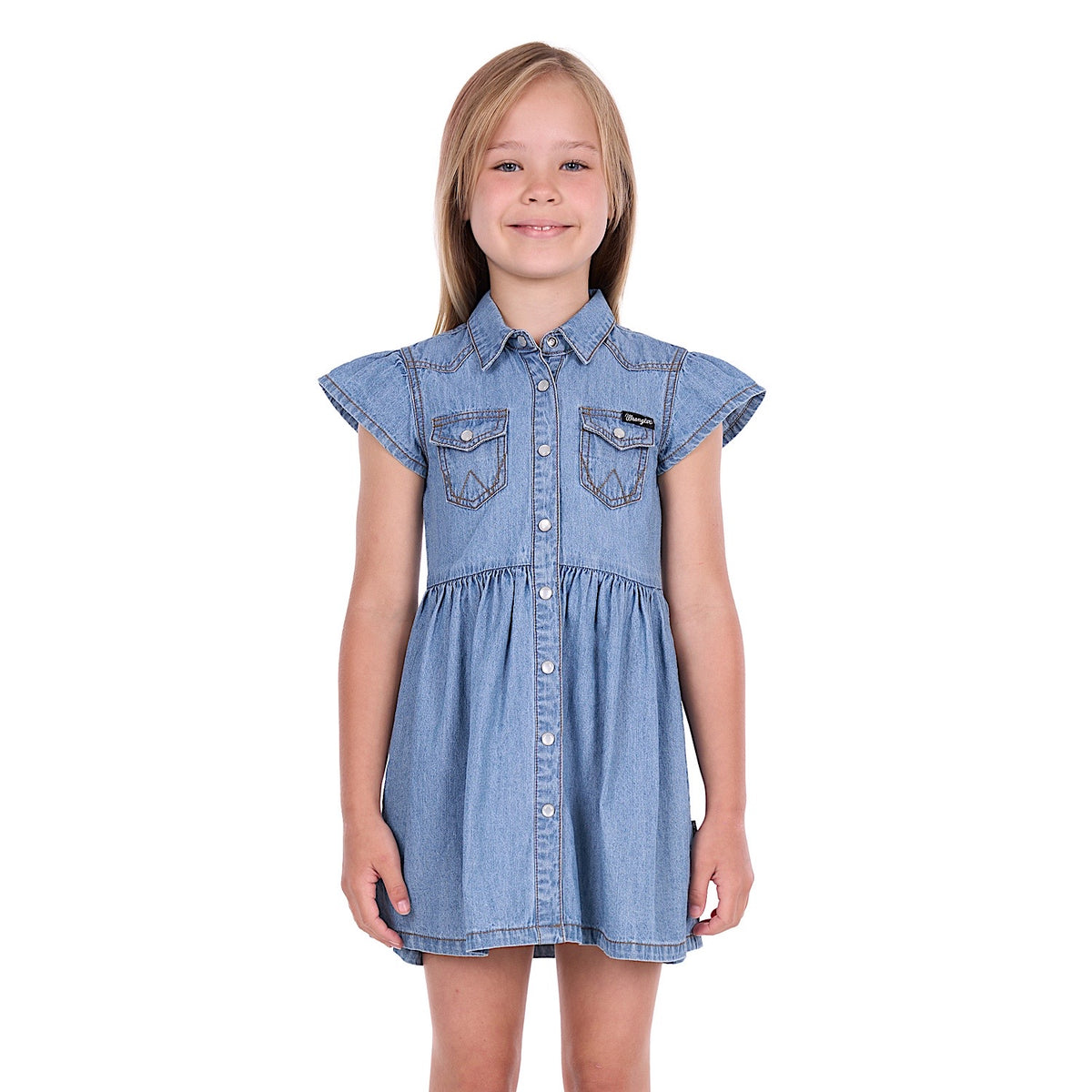 Wrangler Girl's Poppy Dress - Chambray