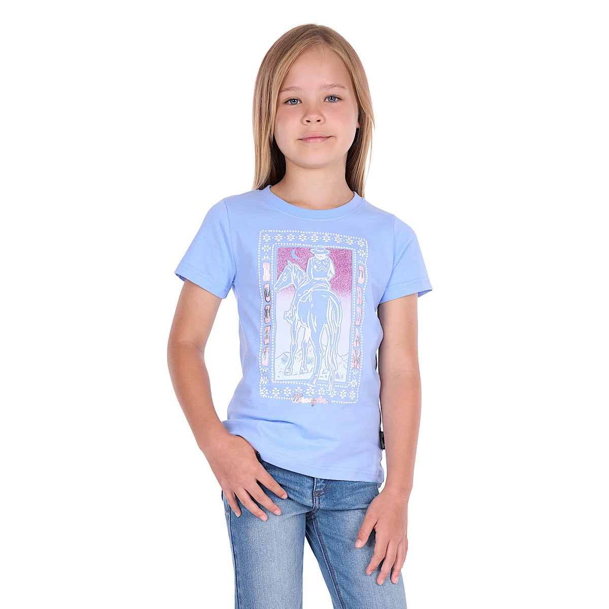 Wrangler Girl's Lola Tee - Light Blue