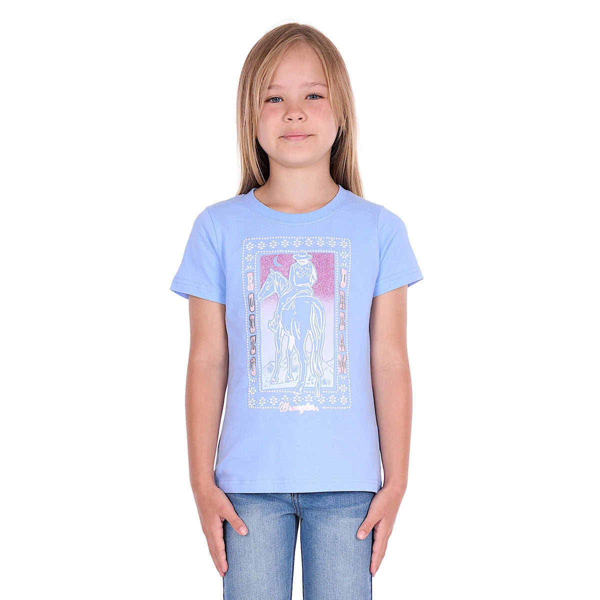 Wrangler Girl's Lola Tee - Light Blue