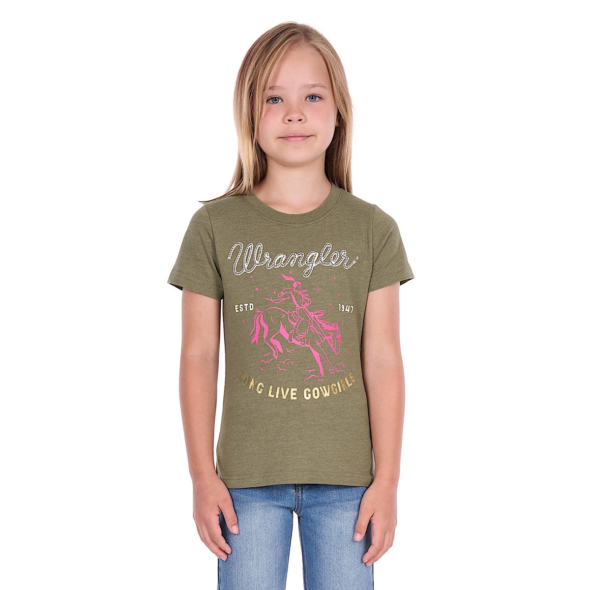 Wrangler Girl's Sage Tee - Khaki Marle