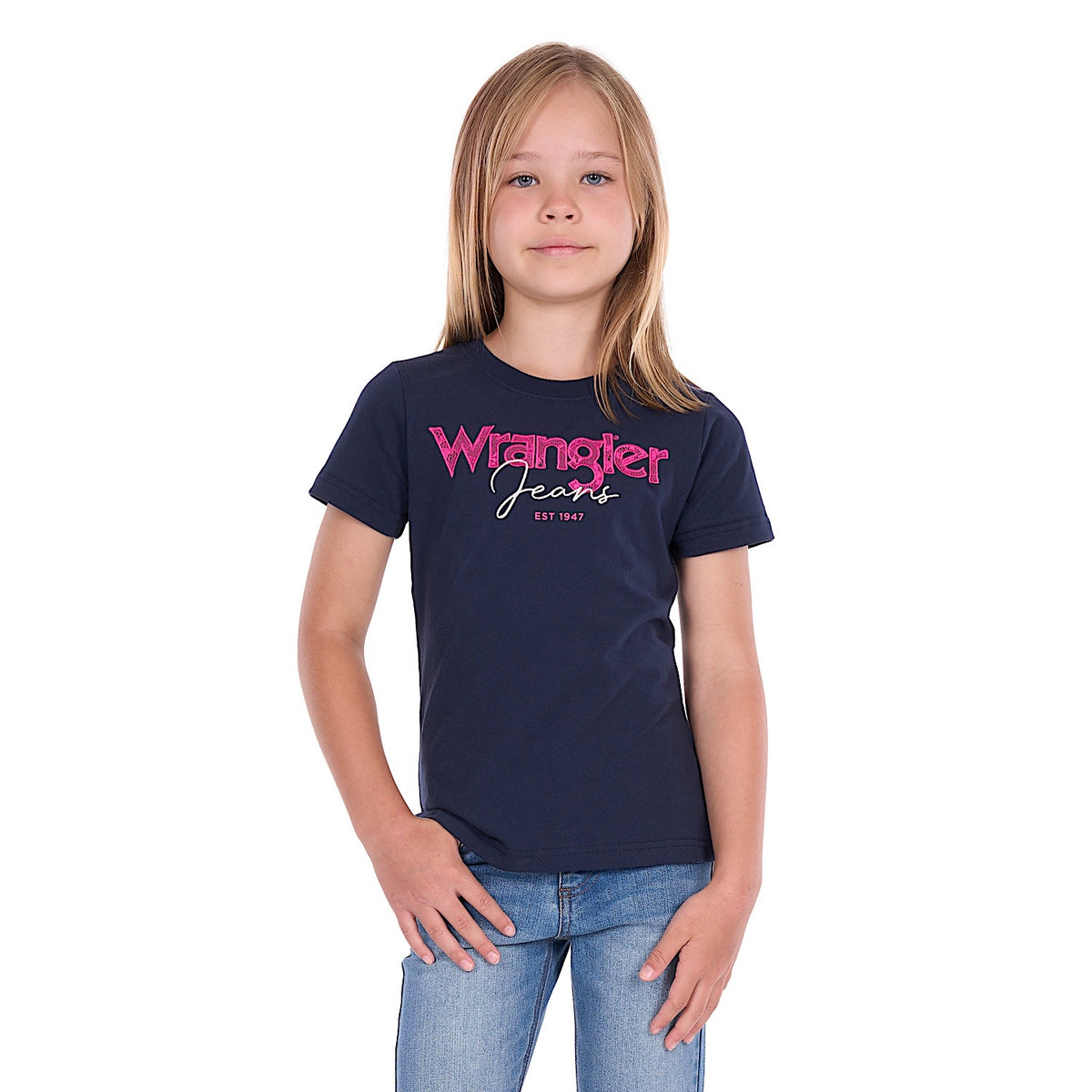 Wrangler Girl's Maya Tee - Navy