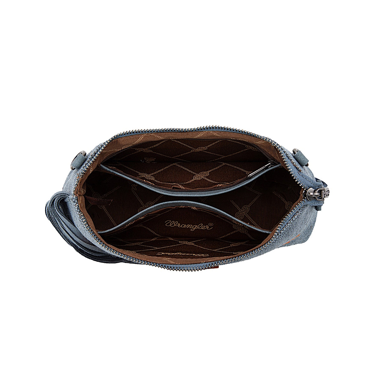 Wrangler Women's Embroidered Aztec Fringe Wrist - Blue