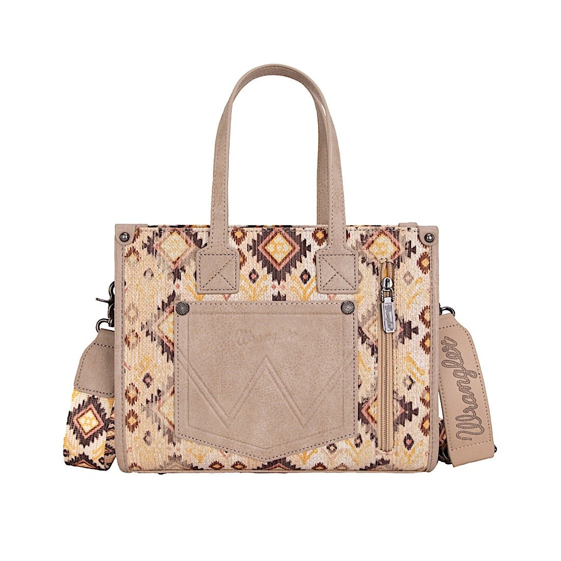 Wrangler Women's Aztec Crossbody Tote Bag - Camel