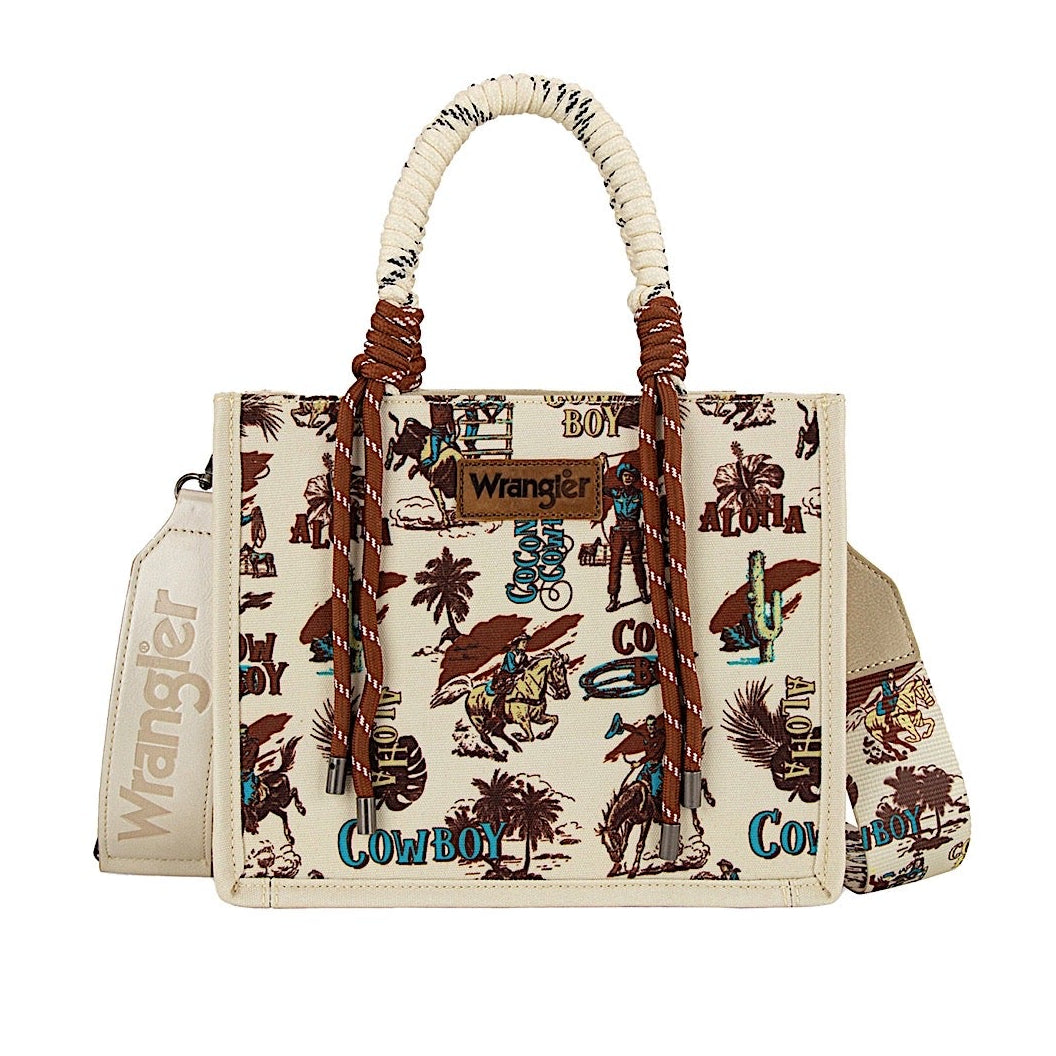 Wrangler Women's Rodeo Print Crossbody Bag - Natural
